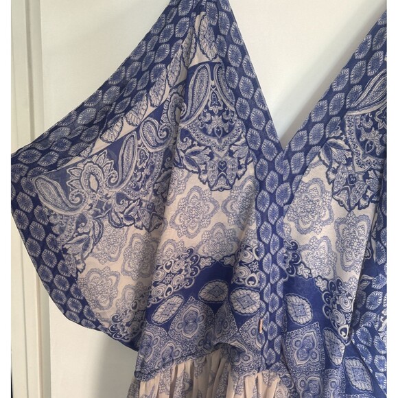 MISA Los Angeles Farah Cold-Shoulder Chiffon Maxi Size XS/S Romantic Boho - Picture 8 of 9